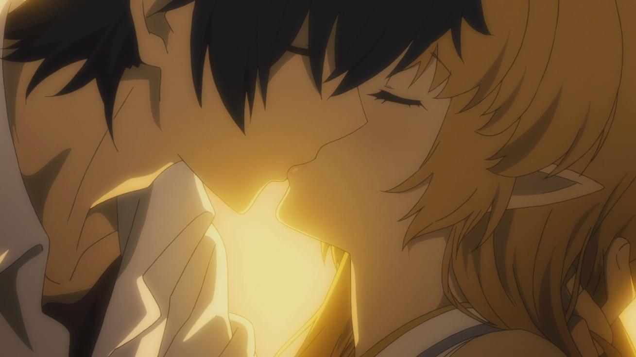 Takuya y Sayless beso desierto YU-NO